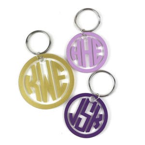 Monogrammed Keychain Custom Keychain Monogram Gift for Her image 2