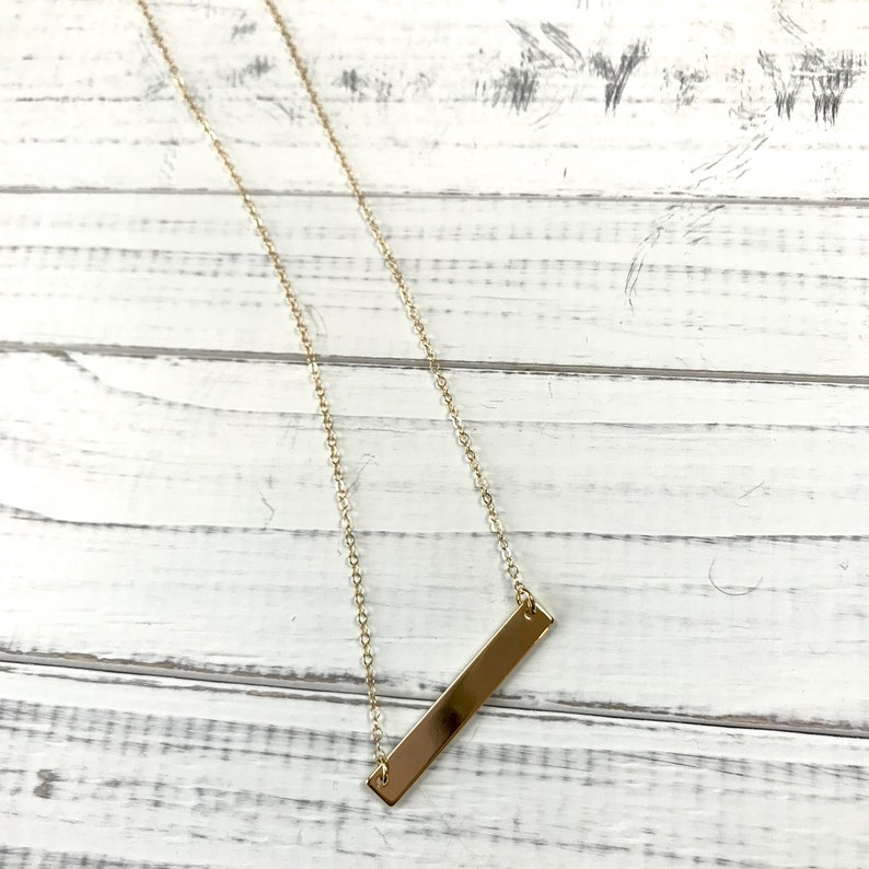 Bar Necklace Silver Bar Necklace Gold Bar Necklace Gift for Her Jewelry image 4