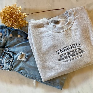 Tree Hill Embroidered Crewneck, Tree Hill North Carolina, Fall Autumn Sweatshirt, Embroidered Sweatshirt, Tree Hill Ravens Shirt, OTH