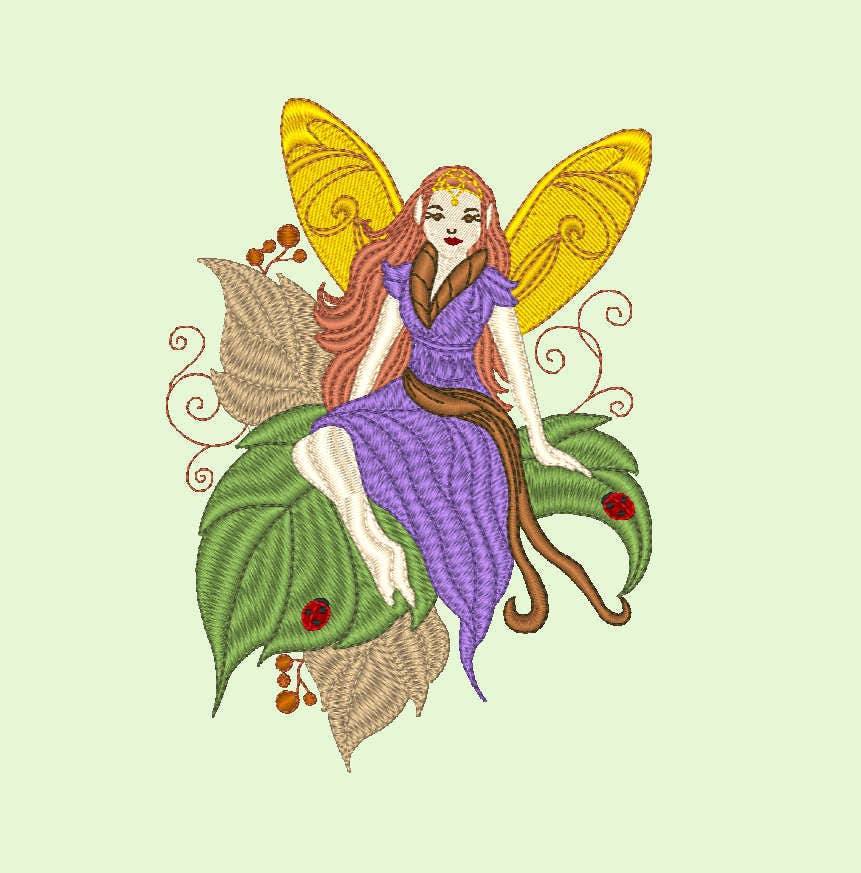 Fairies set of 10 machine embroidery designs four seasons  etsy india