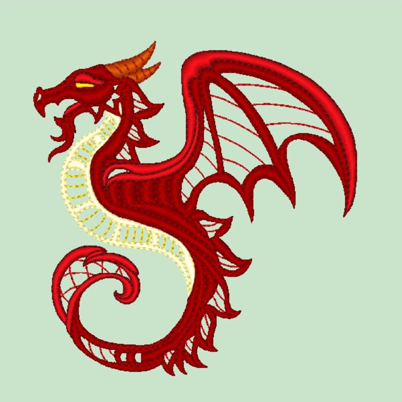 Dragons set of 6 machine jessecmault designs  etsy