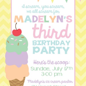 Ice cream Invitation PIY file Ice Cream Birthday Party Ice Cream Sprinkles Printable Invite Digital File image 2