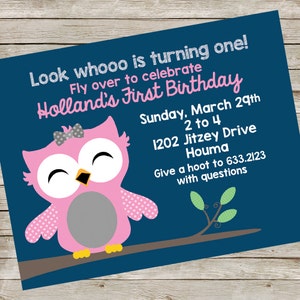 Uil uitnodiging PIY bestand ~ Owl afdrukbare ~ Owl Birthday Party uitnodiging digitale bestand