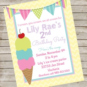Eis-Einladung PIY Datei ~ Eis-Geburtstags-Party ~ Eis druckbare Digitaldatei