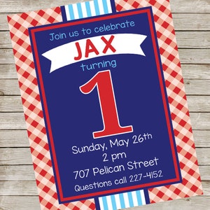 Patriotic Party Invitation PIY file ~ Red, White, & Blue Party Printable ~ 4th of July Invite ~ Birthday Party Baby Shower Digital File