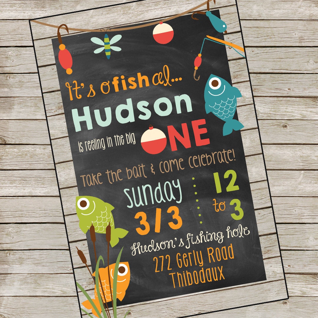 Wood Fishing Birthday Party Invitation Digital File PIY File ...