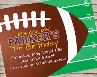 Football Invitation PIY file ~ Party decor invite Printable ~ Football Printable ~ Birthday Party Invite Digital File