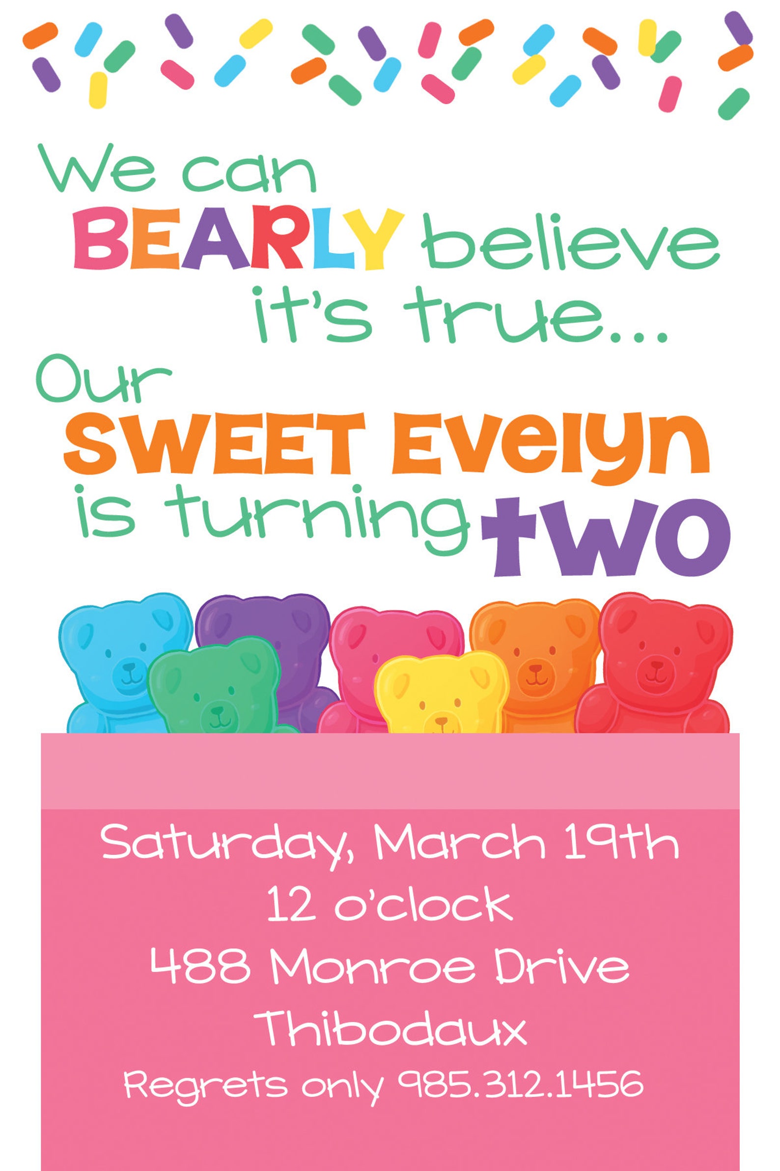 Gummy Bear Invitation PIY File Gummy Bears Printable Gummy | Etsy