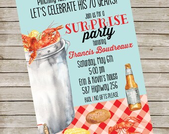 Crawfish Party Invitation PIY file ~ Crawfish Birthday Party Printable ~ Cray fish party Printable