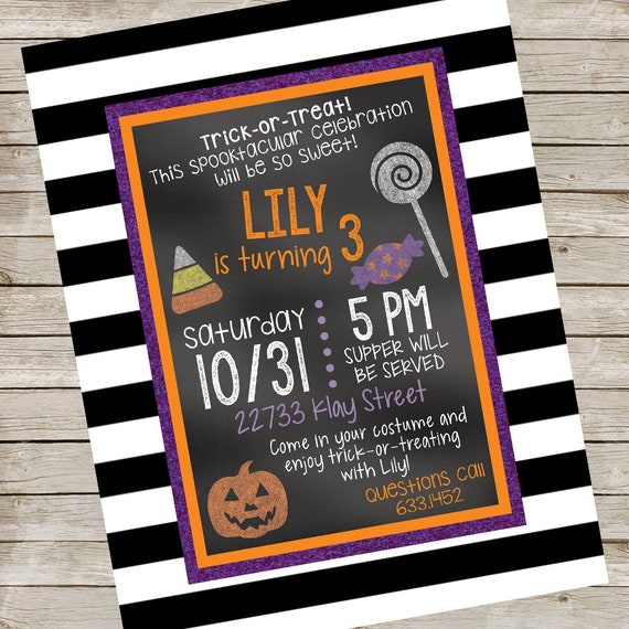 Halloween Invitation PIY file ~ Halloween Costume Party ~ Halloween Printable Il_570xn