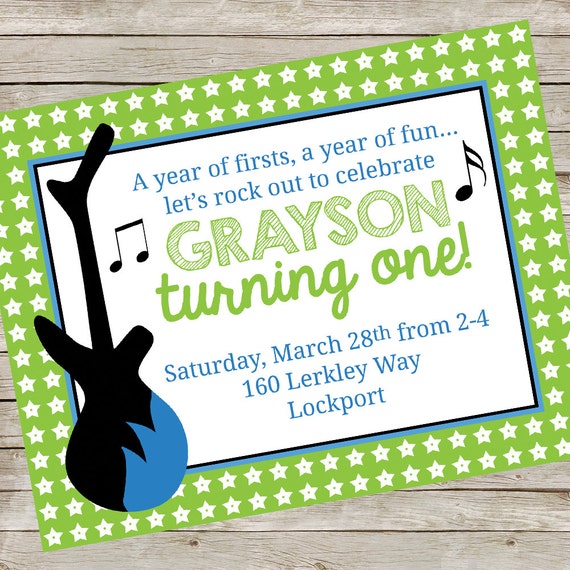 Rock star Invitation PIY file ~ Rock-n-roll Invitation ~ Rock and Roll Birthday Party Invite ~ Rockstar printable Digital File Il_570xn