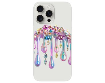 Drip Gems - Funda flexible para teléfono Apple y Samsung