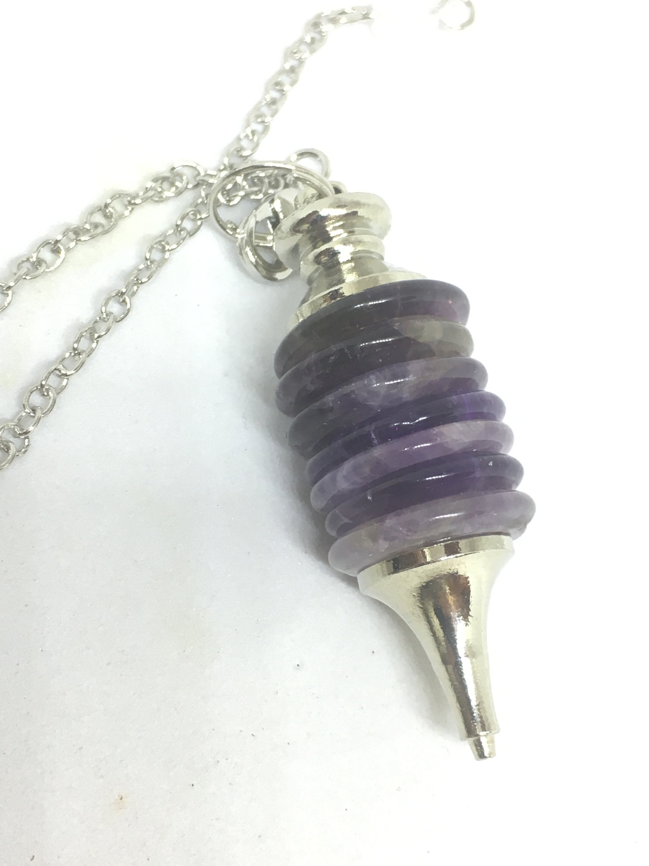 Pendule Améthyste Radiesthesie Reiki Wicca Neuf