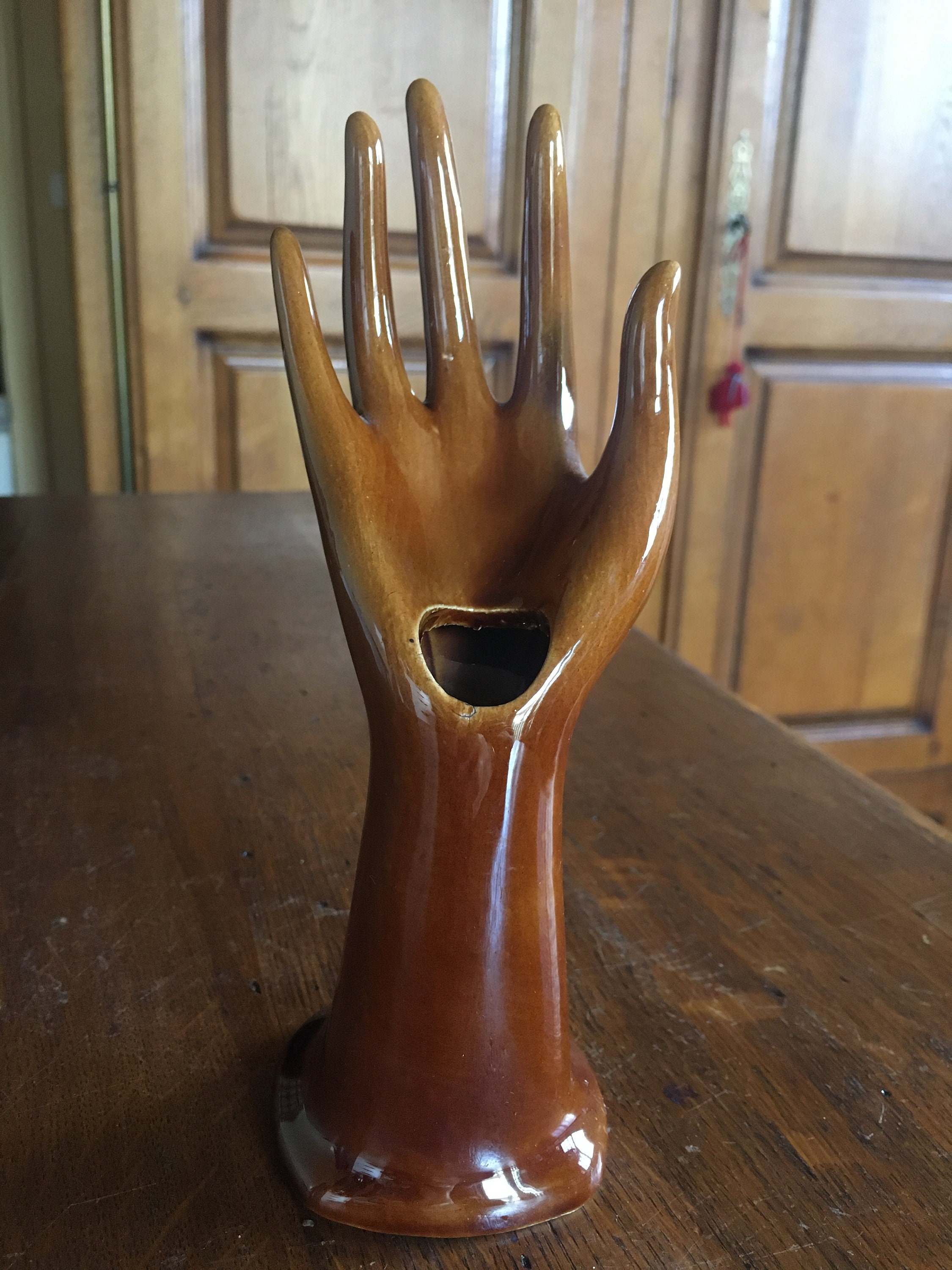 Main Baguier Soliflore Marron Vintage