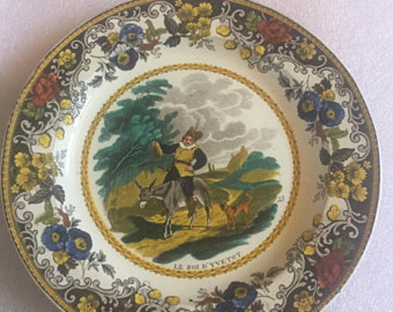 Assiette en Faience Creil Polychrome 19 Eme Siecle Occasion