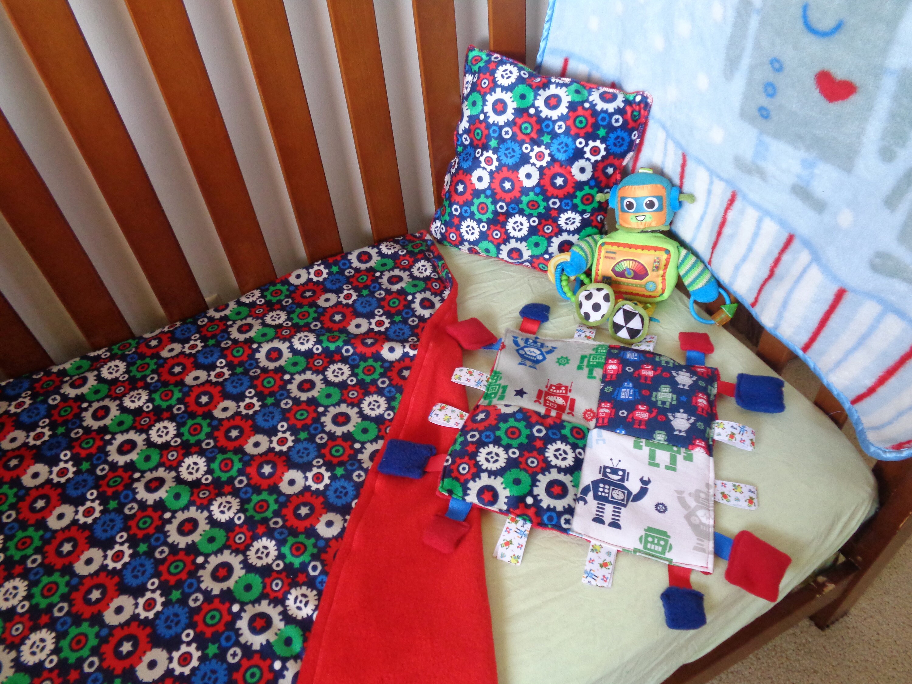 Robot Baby Crib Bedding Lovie Blanket Gear Security Blanket Etsy