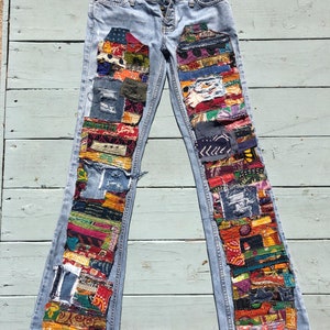 Patchwork Jeans Kantha Made to Order Patchwork Hippie Boho - Etsy