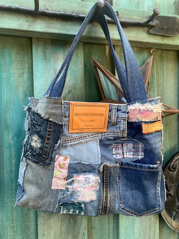Denim patch purse hotsell