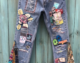 BoHo Lace Patchwork Jean Jacket – Gypsy Junk