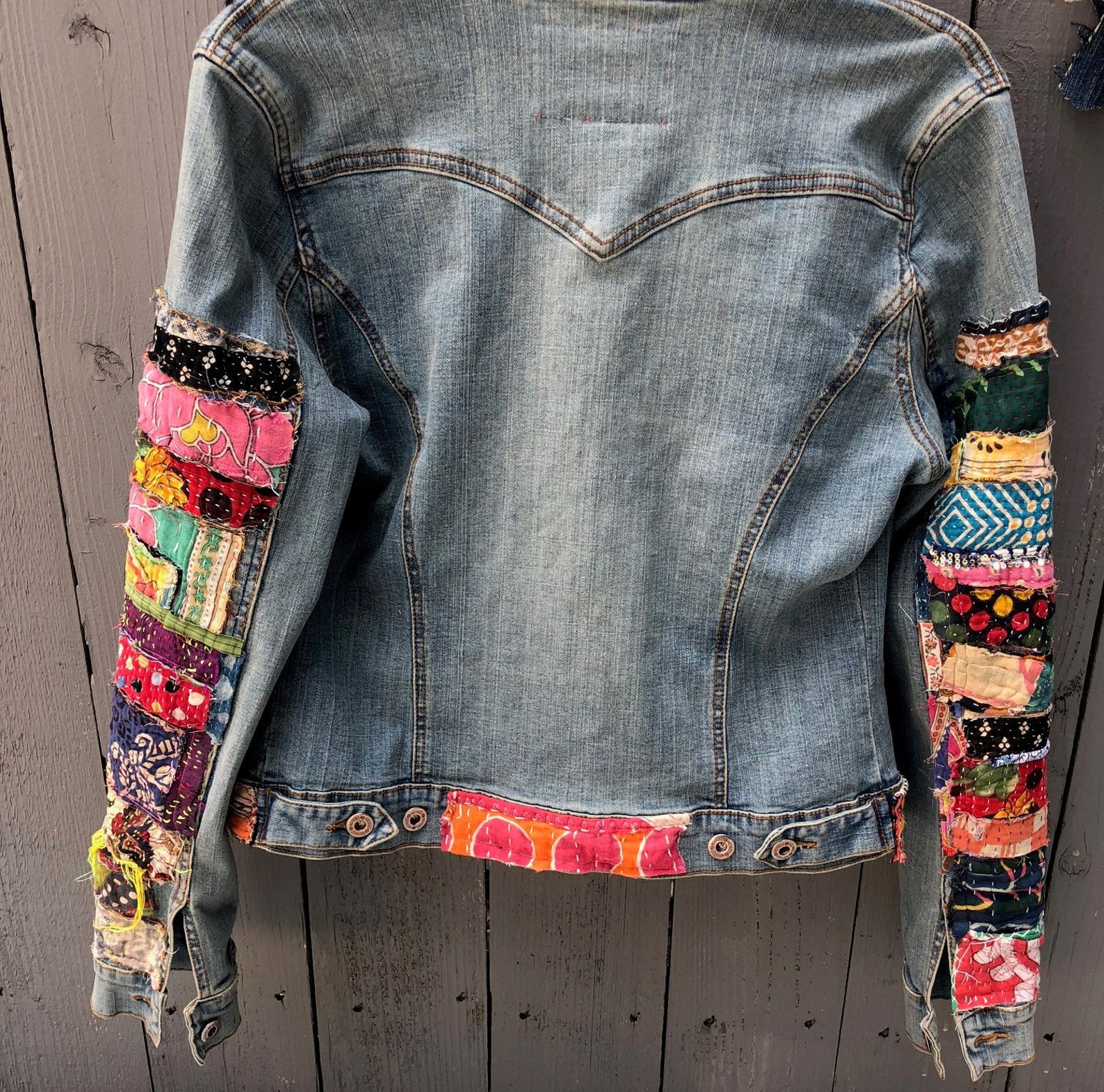 Jean Jacket Made to Order Hippie Boho Embellished Colorful | Etsy