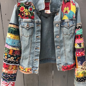 Jean Jacket Made to Order Hippie Boho Embellished Colorful - Etsy Canada