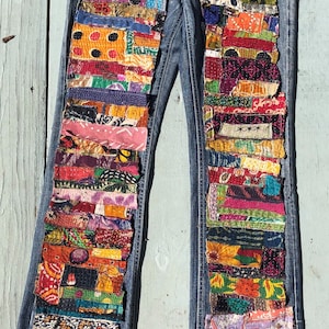 Patchwork Jeans Kantha Made to Order Patchwork Hippie Boho Denim Patch ...