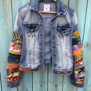 Jean Jacket Made to Order Hippie Boho Embellished Colorful - Etsy