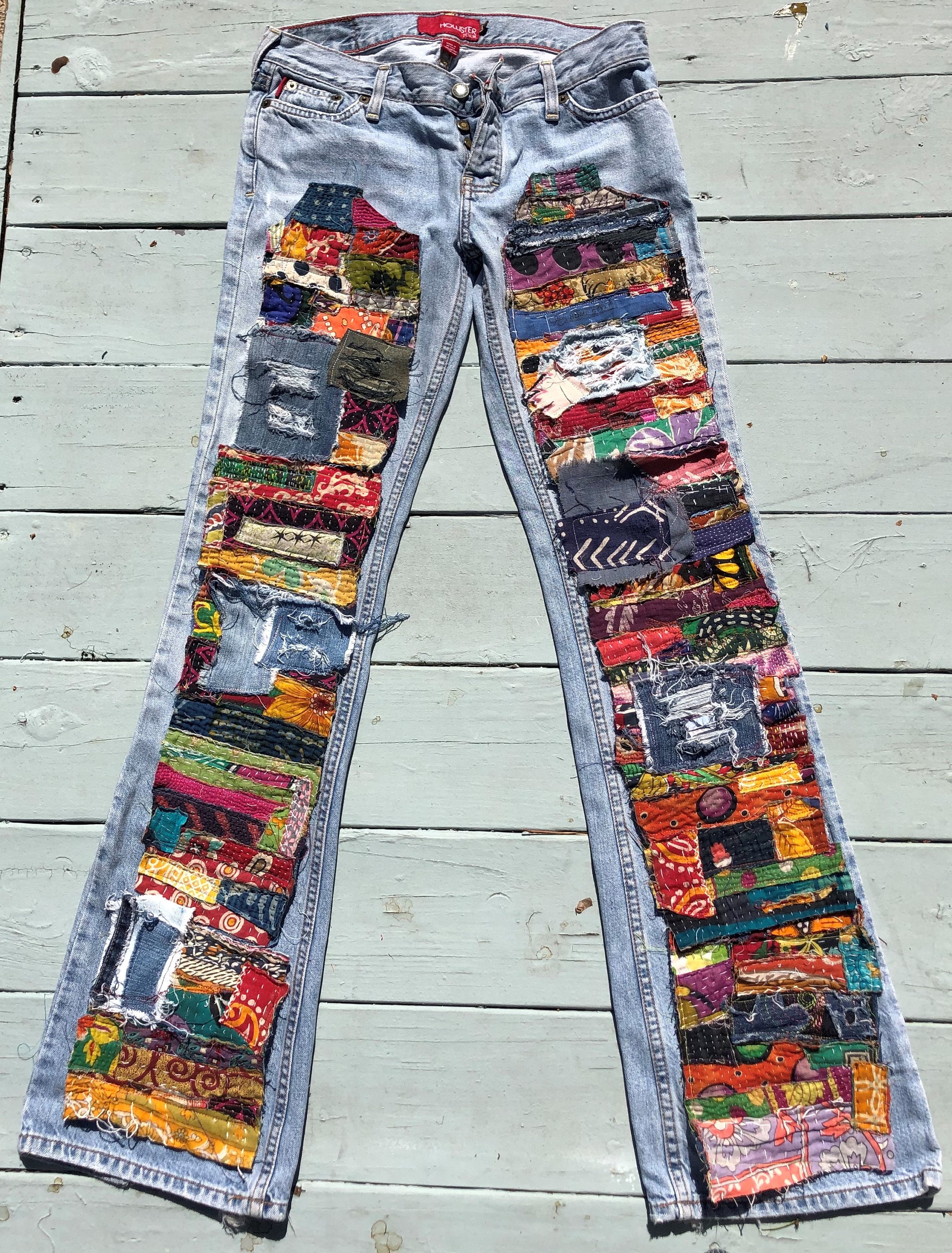 Patchwork Jeans Kantha Made to Order Patchwork Hippie Boho - Etsy UK