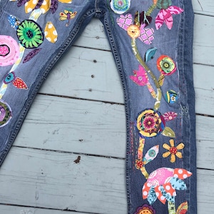 Reserved for Heather Hippie Boho Denim Patchwork Jeans Made to - Etsy