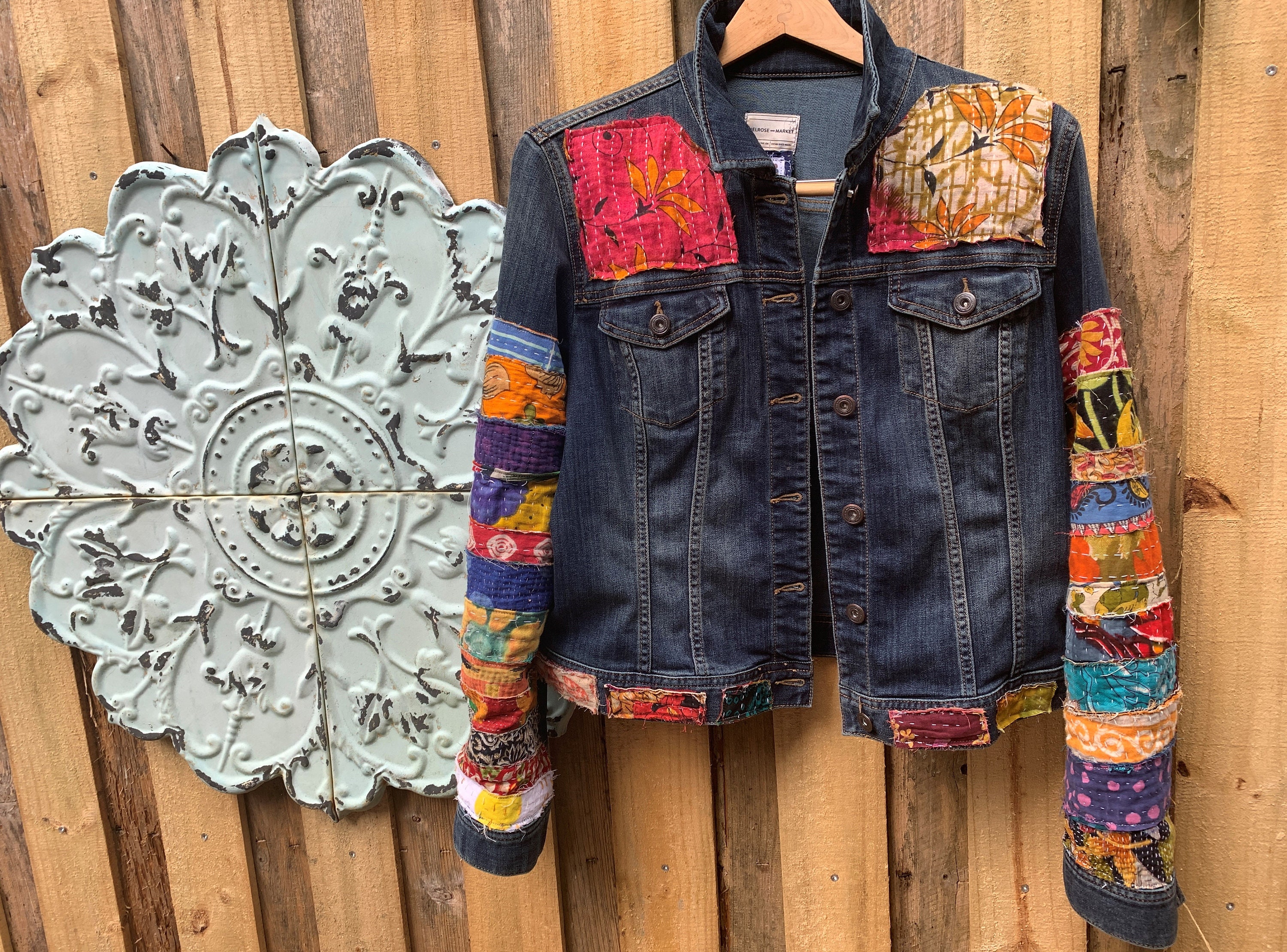 Upcycled Jean Jacket with Patches: Earth Day Craft!