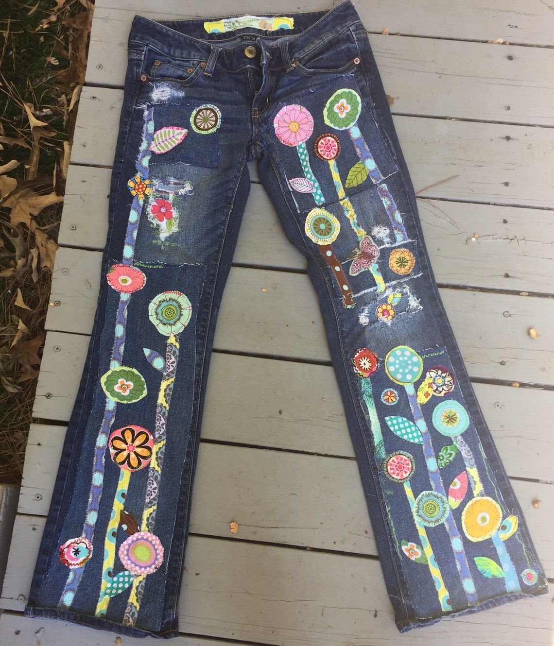 Patchwork Jeans Made to Order Custom Jeans for You Hippie | Etsy