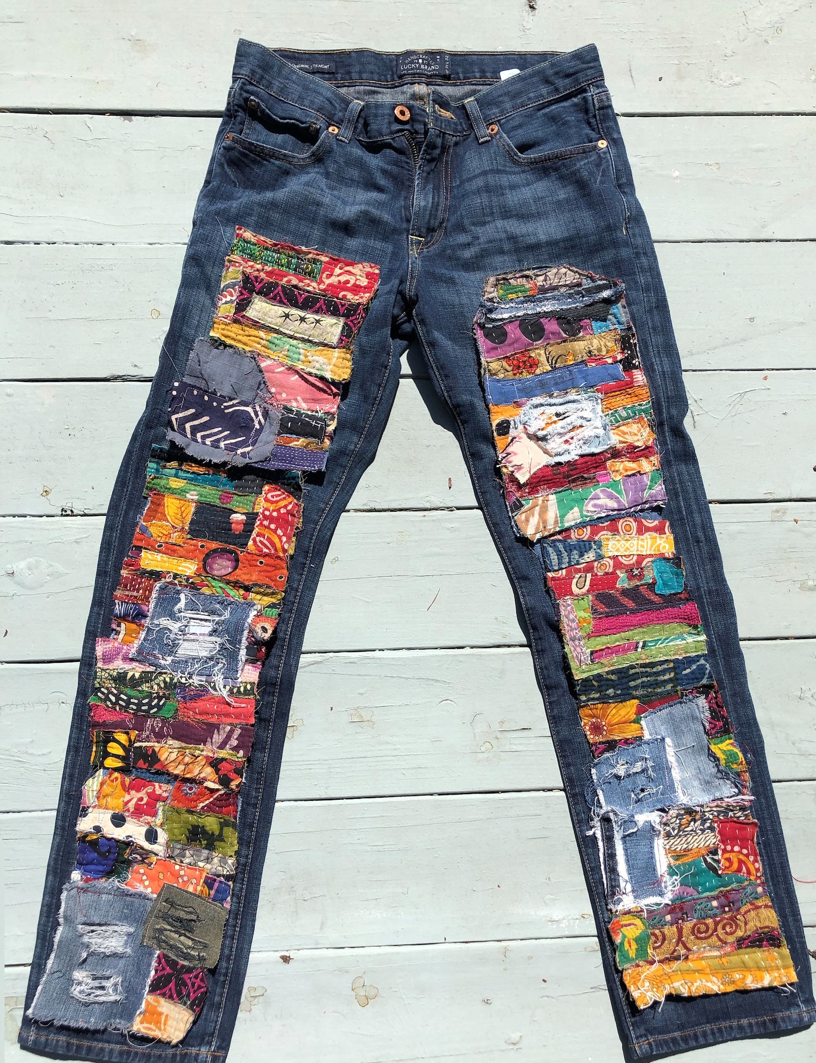 Patchwork Jeans Kantha Made to Order Patchwork Hippie Boho - Etsy