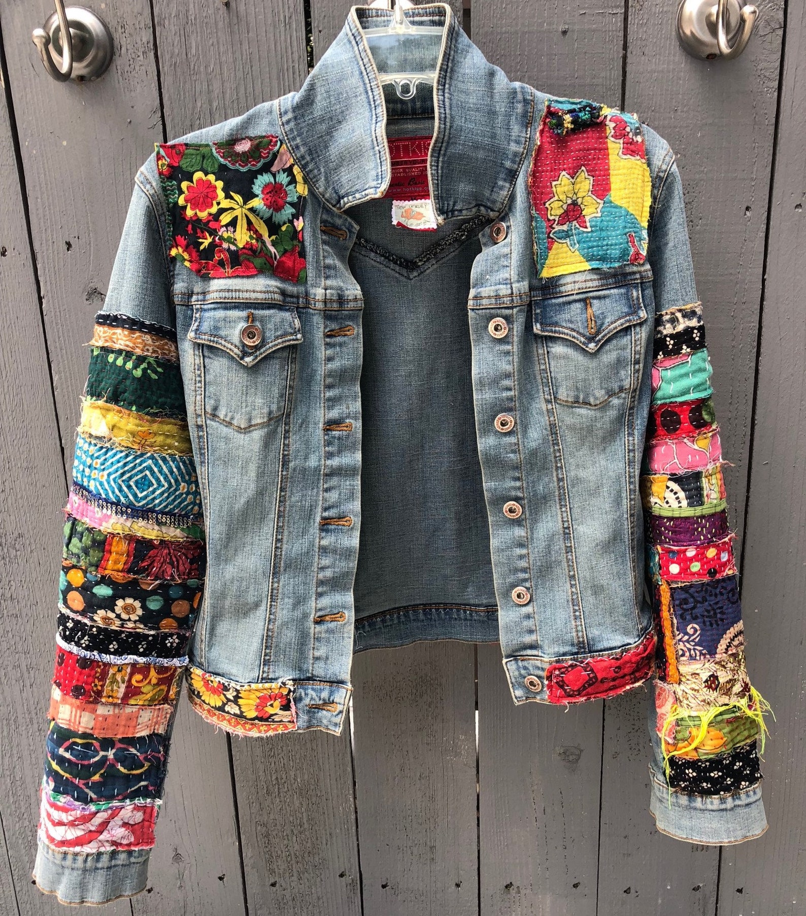 Jean Jacket Made to Order Hippie Boho Embellished Colorful | Etsy