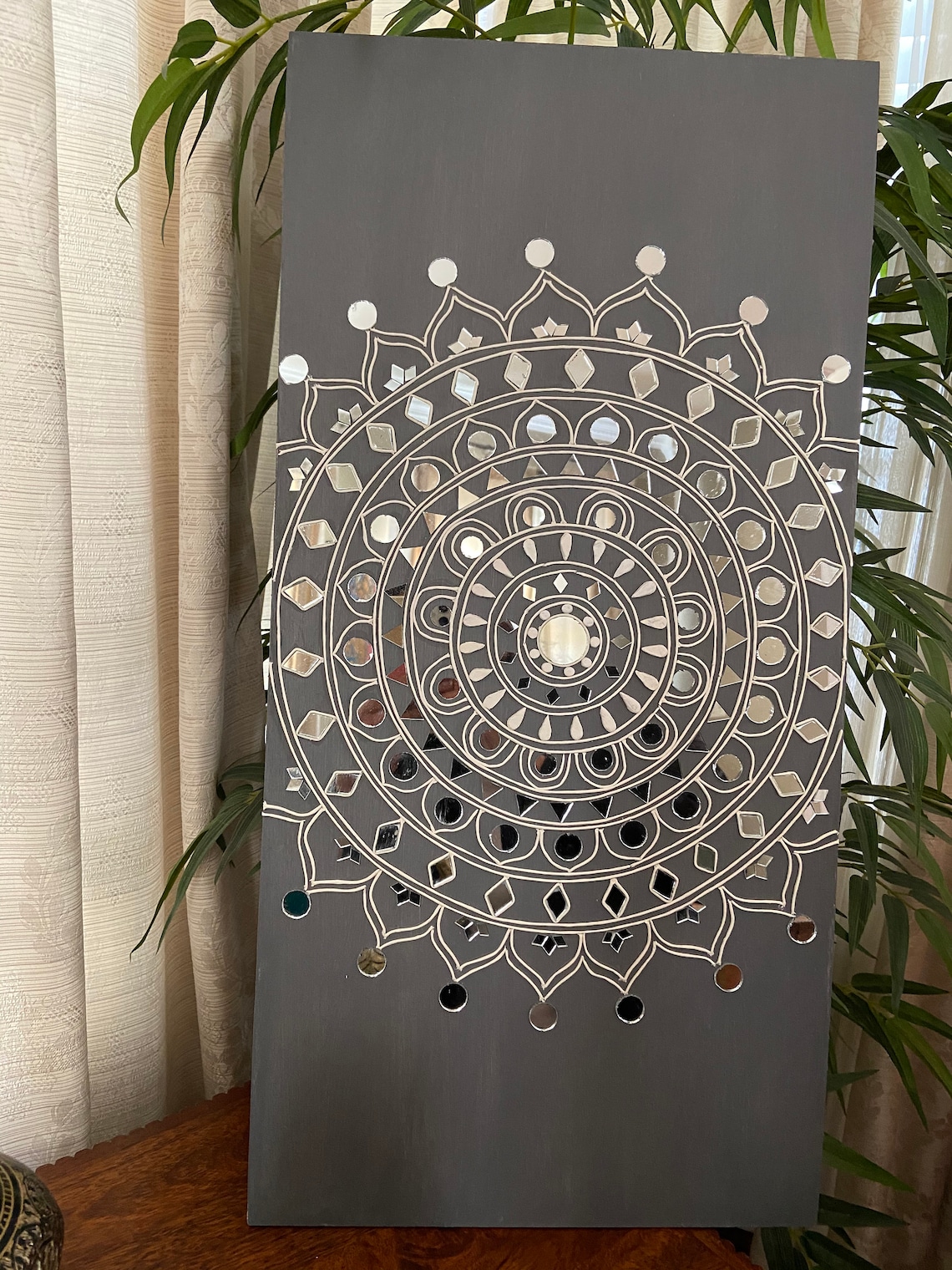 Mandala Art Mirror Art Clay and Mirror Art Mosaic Mirror Art Handmade