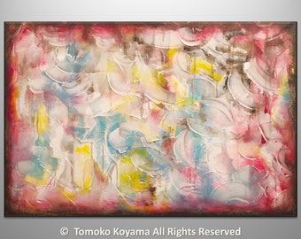 Original Abstract Painting on Gallery wrapped Canvas 24" x 36", Home Decor, Wall Art by Tomoko Koyama