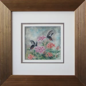 Black Butterflies, framed art work, Traditional Japanese art by Tomoko Koyama