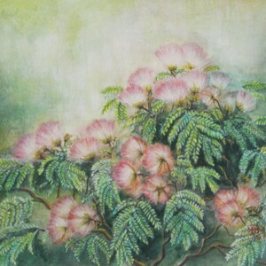 Mimosa Tree, framed art, wall art, Traditional Japanese art by Tomoko Koyama
