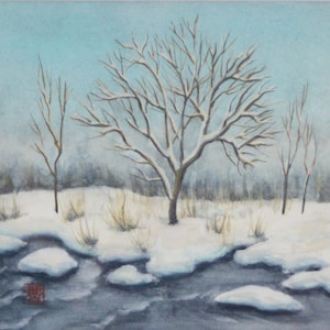 Winter Tree, framed art, wall art, Traditional Japanese art by Tomoko Koyama