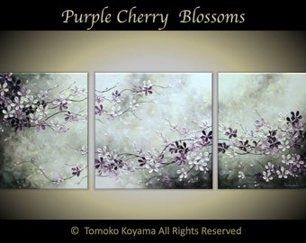 Made to Order Original Modern Impasto Painting  Home Decor, Wall Art- Cherry Blossoms- by Tomoko--