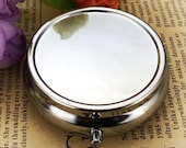 2pcs 45mm Blank Pill Box Pill Case Ring Box or Pick Box DIY Pill Box Steampunk Cameo 3 compartments 200-007