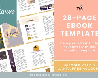 28-Page Ebook Canva Template - A4 Editable Workbook - Blogger Small Business Template