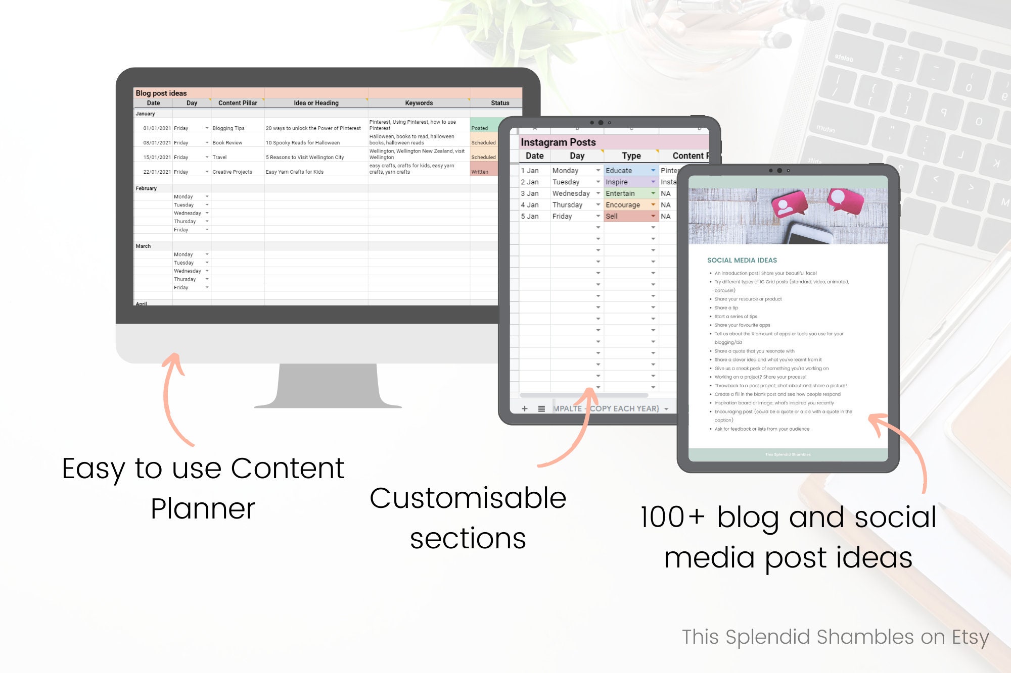 2026 Digital Blog Planner | Blogging Content Planner | Social Media and ...
