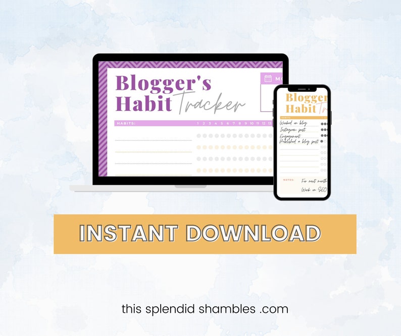 Blogger's Habit Tracker - Printable Planner for Your Blog - Blogging ...