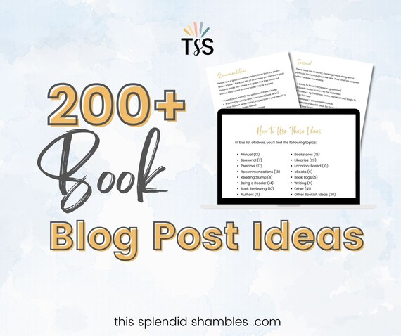 200+ Book Blog Post Ideas - Blogging for Beginners - Bookstagram Social Media Ideas - Bookish Blog Posts