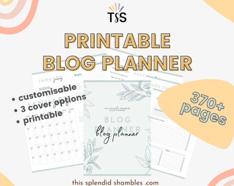 Printable Blog Planner | A4 & US Letter Blogger’s Content Planner | Yearly, Monthly, Weekly Blog Plan 2024