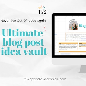 Ultimate Blog Post Ideas Vault - Content Ideas For Your Blog - Blog Post Topics For Bloggers - Blogging For Beginners - Lifetime Access