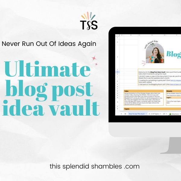 Ultimate Blog Post Ideas Vault - Content Ideas For Your Blog - Blog Post Topics For Bloggers - Blogging For Beginners - Lifetime Access