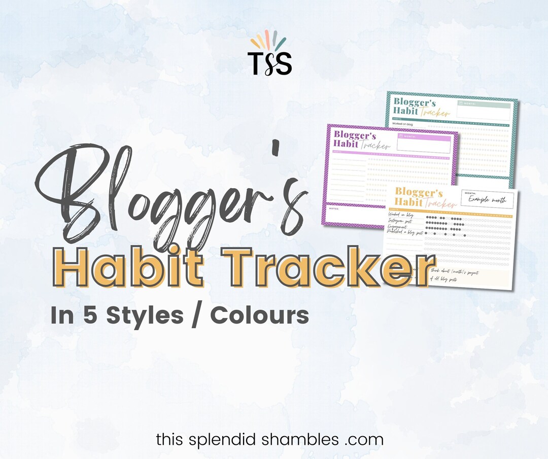 Blogger's Habit Tracker - Printable Planner for Your Blog - Blogging ...