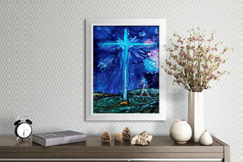 Star of Bethlehem, Alcohol Ink, Giclée Fine art Print image 2