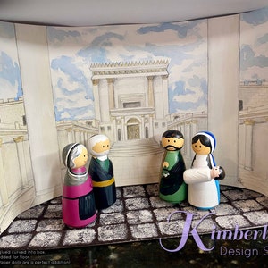 PRINTABLE Background, The Presentation, Temple, Catechesis of the Good Shepherd, peg doll Backdrop, Joyful Mysteries, Finding in the Temple